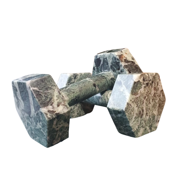 Dumbbells green marble