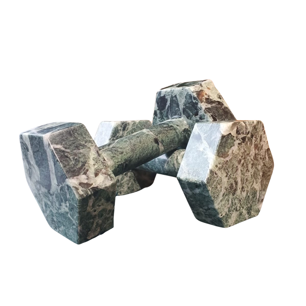 Dumbbells green marble